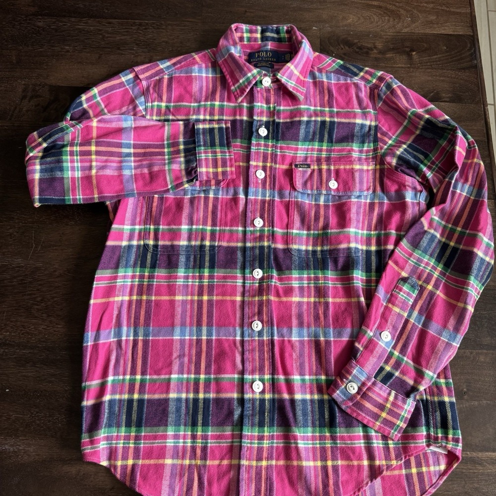 Polo Ralph Lauren Performance Classic Fit Flannel Pink Plaid NWOT MSRP $125